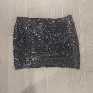 Costa Blanca Black Textured Mini Skirt